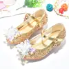 Zapatos de cristal de Cenicienta primavera y otoño zapatos de princesa de una sola capa para niñas tacones altos para niños zapatos de vestir de cuero para niños zapatos de actuación para niños