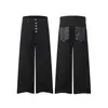 Forn3 Marca de Moda Retro Calle Americana Diseño Pantalones Vaqueros Botonados para Hombre Jeans Rectos Sueltos N2051