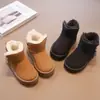 Moda Infantil Zapatos Cálidos 2025 Otoño/Invierno Felpa Cálida Antideslizante Botas de Nieve Tendencia de Moda Botas de Nieve Versátiles