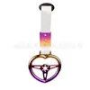 Cuerda de remolque de pasta para coche nuevo, pulsera de tracción para volante con forma de corazón JDM, colgante interior, correa de remolque para parachoques