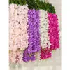 Flores Falsas de Glicina Flores Violetas de Techo Enredaderas de Flores Decoración de Boda Interior Enredaderas Tiras de Flores de Plástico Plantas Enredaderas