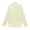 Amor y Nancy Trece Líneas Minimalista Verano Estilo Coreano Protección Solar Perezoso Versátil Verano Dopamina Camisa de Lino 21884