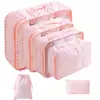 Conjunto de Armazenamento para Viagem Amazon Bolsa de Armazenamento para Viagem Conjunto de Oito Peças Bolsa de Armazenamento para Organização de Roupas de Viagem