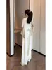 Novo conjunto de moda estilo chinês coleção de verão 2026: conjunto de duas peças: camisa bordada sem mangas + calça pantalona