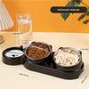 Set de Comedero para Perro, Comedero para Gato y Bebedero con Dispensador de Agua Automático y Tazones de Acero Inoxidable, Adecuado para Gatos y Perros, Diseño Dividido para Fácil Limpieza