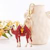 Chaveiro Criativo de Diamante com Gotejamento de Óleo Cor Fofa Camelo do Deserto Chaveiro de Carro Animal Pingente de Metal