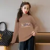 Y2544# Camiseta Base de Cuello Semi-alto para Niños Otoño/Invierno Forrada de Polar Cálida Manga Larga para Mujeres Niños Grandes De Terciopelo Ropa de Otoño Prenda Interior