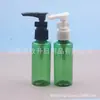 Botella de hombro plano con bomba de pico de pato blanco de 50 ml, botella de presión con bomba de clip, botella de 50 ml transparente con bomba para loción, botella para champú