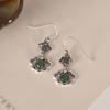 Pendientes Yilu Silver S925 de plata esterlina con ágata roja del sur y jaspe Hotan, estilo vintage Ruyi, étnicos, largos, para mujer