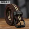 Nuevo Estilo Hebilla de Pasador Extendido sin Perforaciones Cinturón Tejido de Lona para Hombre Casual Ropa de Trabajo Cinturón Estilo Coreano para Jeans de Estudiante