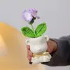Enfeites de Plantas em Vasos Tricotados à Mão Transfronteiriços, Flores de Fio Tricotado Simuladas, Enfeites de Vasos de Flores de Urso, Vasos de Flores de Crochê de Fio