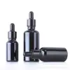 Frasco conta-gotas preto brilhante para óleo essencial atacado frasco conta-gotas preto fosco frasco conta-gotas para óleo essencial cabeça de borracha preta