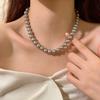 Collar de Perlas de Color Champán Popular para Mujer, Collar de Lujo Ligero y de Alta Gama, Cadena para Suéter, Joyería de Diseño Nicho, Venta al por Mayor y Exquisito
