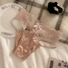 Musa do Luar~Calcinhas Sexy de Cetim Estilo Japonês para Mulheres, Cintura Baixa Renda Pura Desejo Vazada Forro de Algodão Respirável