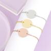 Pulsera de regalo para pareja sencilla y personalizada, de acero inoxidable con espejo, con disco redondo y láser, de comercio exterior.
