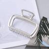 Horquilla de metal rectangular con forma de tiburón, semianudada, para mujer, para la nuca, nueva, de alta gama, con clip Sense, pinza de agarre mediana