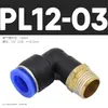 1 Conector Rápido Pneumático, Conector de Engate Rápido, Cotovelo Rosqueado Pl8-02 /4-M5/6-01/10-03