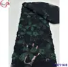 Encaje Francés Retro Totalmente Plisado Bordado con Rosas Tela de Encaje con Lentejuelas para Novia
