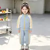 Conjunto de Otoño para Niña 2026 Nuevo Conjunto de Dos Piezas para Primavera y Otoño: Sudadera Cardigan de Bloques de Color y Pantalones Casuales