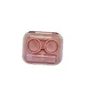 Estuche para Lentes de Contacto, Transparente, Sencillo, Portátil, Caja Mini Transparente Sencilla, Estuche Doble para Lentes de Contacto, No Necesita Girar la Tapa