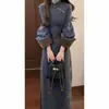 Materiales originales, baja tasa de devolución, nuevo cheongsam bordado estilo chino, vestido elegante vintage modificado para mujer de otoño e invierno