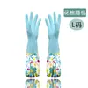 Directo de fábrica limpieza de cocina y duradero lavandería platos impermeable hermoso delgado PVC fruncido guantes domésticos