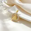 Anillo Redondo Santa María Moda Comercio Exterior Transfronterizo DIY Joyería Hecha a Mano Cobre Circonita Colgante con Microincrustaciones Accesorios