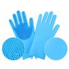 [Suministro Directo de Origen] Guantes de Silicona para Baño de Mascotas Cepillo de Masaje para Perro Gato Espesado Antideslizante