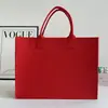 Bolsa de fieltro tipo tote con logo personalizado, bolsa de regalo de almacenamiento, bolsa de compras, bolsa de mano al hombro de gran capacidad, hecha a medida