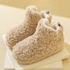 Pantuflas de Algodón de Caña Alta para Mujer, Invierno 2025, Talón Cerrado, Uso en Interiores del Hogar, Suela Gruesa, Antideslizantes, Forradas de Felpa, Cálidas, Zapatos de Felpa de Algodón para Uso en Exteriores