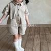 Mono Corto de Mezclilla Unisex Estilo Coreano de Verano para Niños, Mono Casual de Moda para Salir para Niños y Niñas