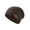 Gorro de lana tejido europeo y americano para hombres y mujeres, cálido de invierno, con felpa, gorro para el frío, la circunferencia de cabeza grande hace que la cara se vea más pequeña, gorro holgado, protección contra el frío, protección para los oídos
