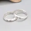 Anillo de Plata de Ley para Mujer 999 Plata de Pie Anillo Baifu para Hombre y Mujer Vintage Suerte Esmerilado Anillo de Dedo Antiguo Joyería para Mujer