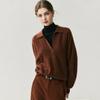2025 Novo Suéter de Cashmere Solto com Gola Polo para Outono e Inverno Feminino Estilo Coreano Elegante Suéter de Lã Tricotado Cinza Puro