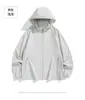 Ropa Transpirable de Color Sólido para Protección Solar de Verano para Hombres y Mujeres, Chaqueta Casual y de Moda con Cuello Alto, Estilo Delgado, Absorbente de Sudor, Secado Rápido, Ropa de Protección Solar para Parejas