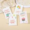 Cartão de Felicitações de Aniversário para Festa de Moda Impresso a Cores Desenho Animado Presente para Amigos Flores Cartão de Presente de Aniversário Bolo de Assar Cartão de Bênção