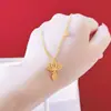 Collar Dorado de Larga Duración y Resistente al Desgaste con Diseño de Loto, Nuevos Aretes y Anillos de Estilo Chino de Verano para Mujer, Joyería de Cobre Dorado Imitación de Alta Gama
