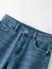 Jeans Azules Cortos para Mujer, Nuevo Estilo Primavera 2026, Elástico en Cuatro Direcciones, Moda Petite, Pantalones Estrechos de Pierna Recta