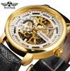 Reloj para hombre T-winner transfronterizo europeo y americano, moda, hueco, transparente, impermeable, mecánico manual, entrega de una sola pieza