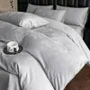 Conjunto de Roupa de Cama Quatro Peças de Algodão de Fibra Longa 60s Lavado, Toda em Algodão, Espessado, Escovado, Luxo Leve Classe A, Jacquard Bordado Tridimensional, Roupa de Cama 100% Algodão