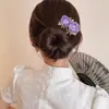 Nuevo Estilo Chino Flor de Peonía Delicada Elegante Cuentas Goteo de Aceite Tres Dientes Pasador de Pelo Pasador de Estilo Antiguo en la Parte Posterior de la Cabeza Pasador Exquisito