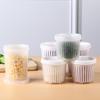 Caixa de preservação de cebolinha de camada dupla Cozinha doméstica de gengibre e alho Caixa de armazenamento Geladeira Ingredientes plásticos portáteis Dreno Caixa selada