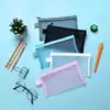 Bolsa de Lápis de Malha Transparente Dupla Camada Bolsa de Armazenamento Bolsa de Lápis para Exame Estudantil Caixa de Papelaria com Capacidade