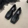 Zapatos de Mujer Mocasines Retro de Punta Cuadrada de Suela Gruesa con Tacón de Almohada Blanca para Primavera y Otoño 2026 Nuevo Estilo Británico Blanco