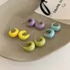 Pendientes de Forma de C de Colores Dulces Frescos de Verano para Mujer, Simples Nuevos Elegantes, Pendientes Populares, Joyería para Orejas Dopamina Nicho