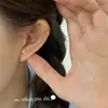 Aretes de Plata de Ley S925 Ou Ni Han con Incrustaciones de Diamante en Forma de Champiñón para Niñas, Diseño de Nicho Personalizado, Estilo Genial, Aretes para Agujero de Oreja/Perforación de Cartílago