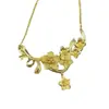 Nuevo Collar de Brocado de Flores Cadena Ligera de Lujo para Clavícula de Flor Joyería de Boda Esmerilada para Mujer Accesorios de Alta Gama Versátiles