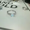 Anillo de Ópalo, Elegante Joyería de Acero de Titanio Ópalo Aguamarina, Anillo de Acero Inoxidable para Mujer, Anillo de Estilo Minimalista