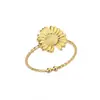 Anillo de Acero Inoxidable Chapado en Oro Transfronterizo para Mujer, Cruz, Luna, Anillo Geométrico Liso, Anillo de Pareja, Patrón Geométrico en Forma de Corazón
