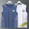 Camiseta Esportiva com Sensação de Gelo para Homens 2026 Novo Uniforme de Basquete Seda de Gelo Respirável Secagem Rápida Top Fitness Sem Mangas Tendência Nacional Camiseta